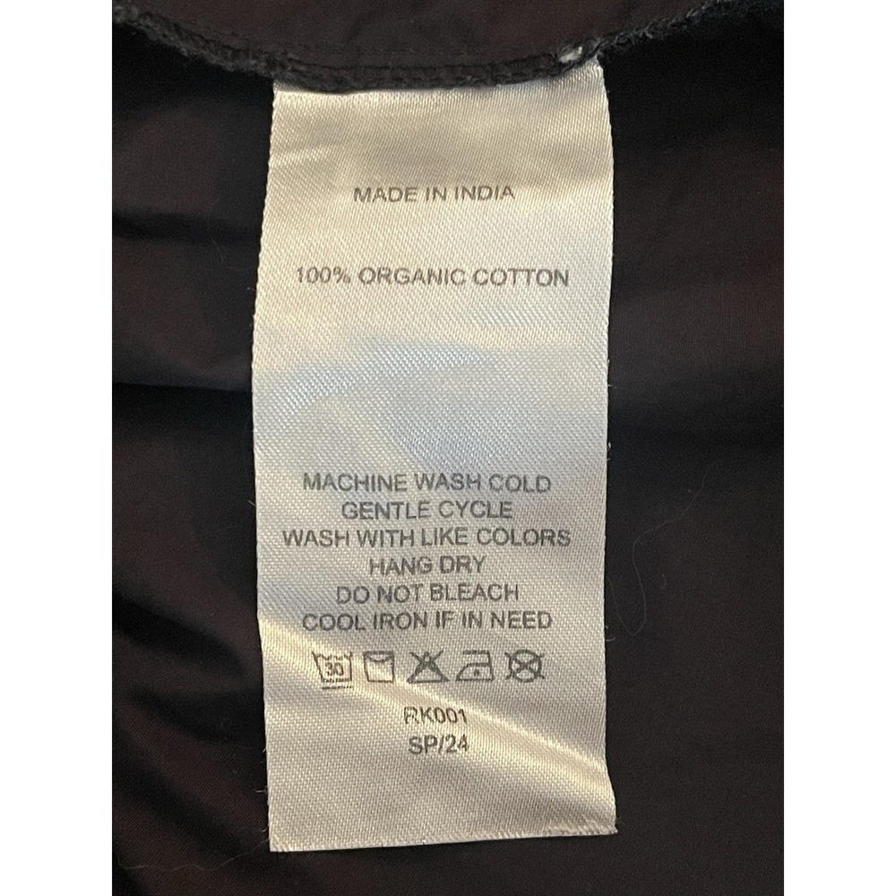 Quince Organic Cotton Black Poplin Tiered Mini Dress Short Sleeve Womens M - Picture 6 of 6
